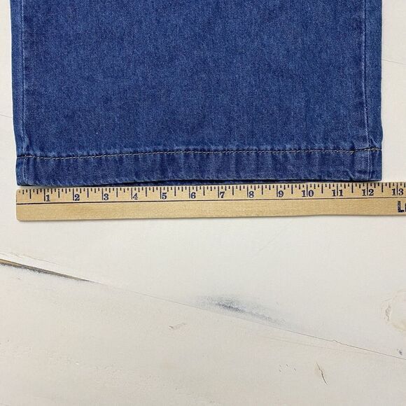 EZwear Size Large Solid Wide Leg Halter Top Denim Overalls Medium Wash - Picture 12 of 16